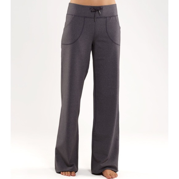 Lululemon Still Pant Wide Leg Heathered Coal Leggings Sz 2 Tall